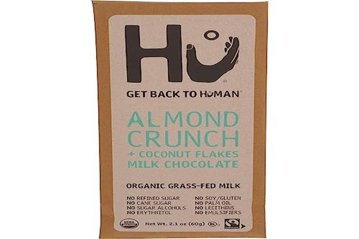 HU KITCHEN Organic Almond Crunch &amp; Coconut Milk Chocolate Bar, 2.1 OZ