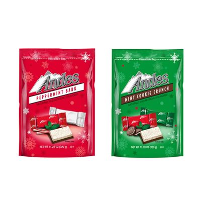 Andes Peppermint Bark and Mint Cookie Crunch Variety 2 Pack, Andes Mints Bulk Individually Wrapped, Peppermint Bark Candy, Christmas Mints, Andes Mints Candy, Andes Candies (2 x 11.28oz Bags)