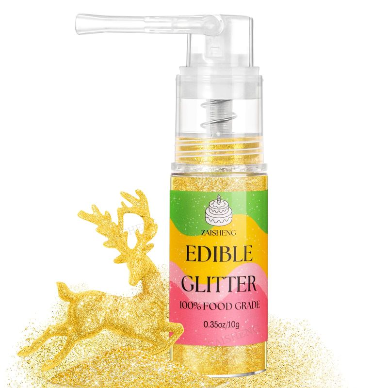 Edible Glitter for Wine Beer Champagne Drinks Sprinkles for Chocolate Candy Sugar Cake Cookie Icing Cupcake Baking Decorating (Ultra Golden)