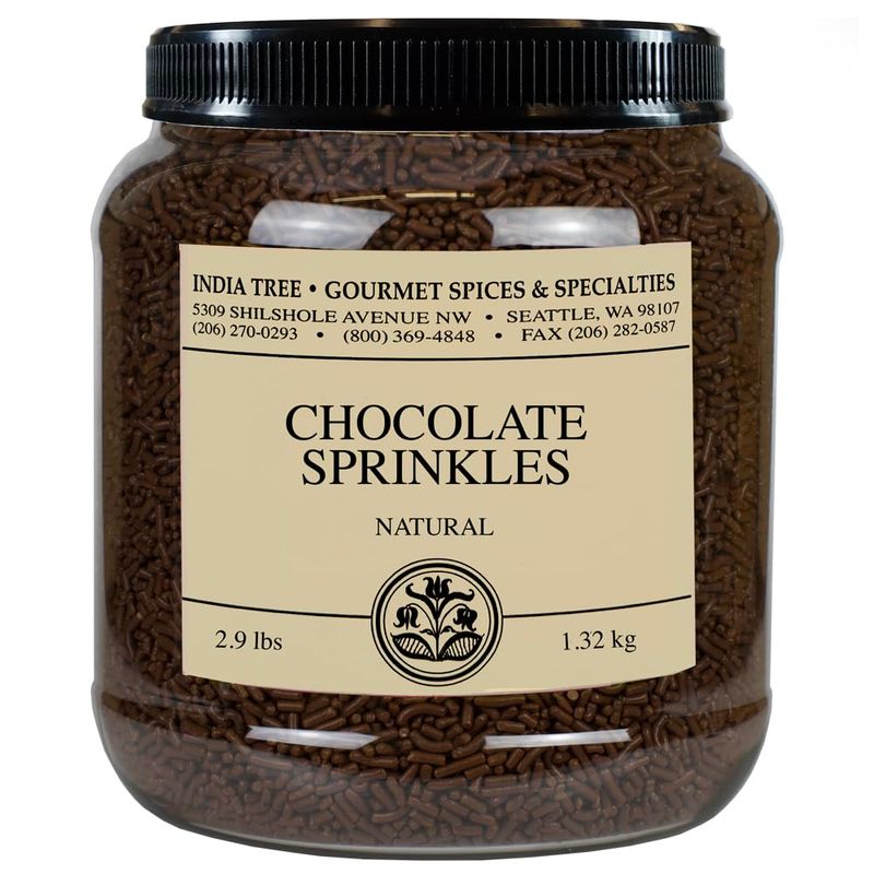India Tree, Chocolate Sprinkles, Canister| Cake Decorations for Baking and Decorating | 2.9 Lb (Pack of 1)