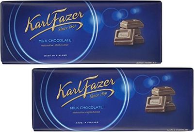 Karl Fazer Blue Original Finnish Milk Chocolate Bar, 200 g / 7.05 oz, Made in Finland