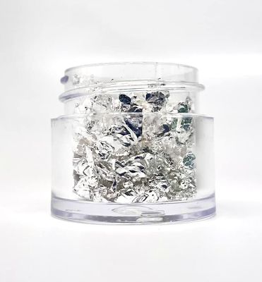 24 Karat Edible Genuine Silver Leaf Flakes - 60mg - Imported from Italy for cakes, cupcakes, chocolate, decorating, cake pops, candy and more
