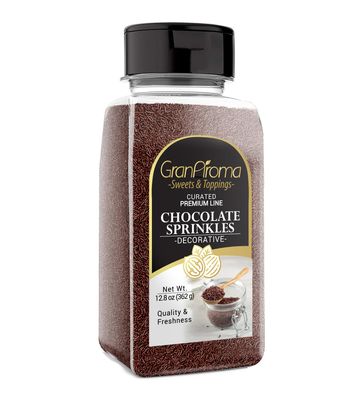 GranAroma Chocolate Sprinkles, Decorative, Cakes &amp; Cupcakes (12.8 Ounce)