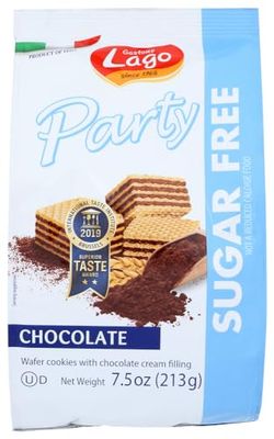 Gastone Lago Party Wafers Cookies 7.5 oz, 213 g (Chocolate Sugar Free, 2-Pack)