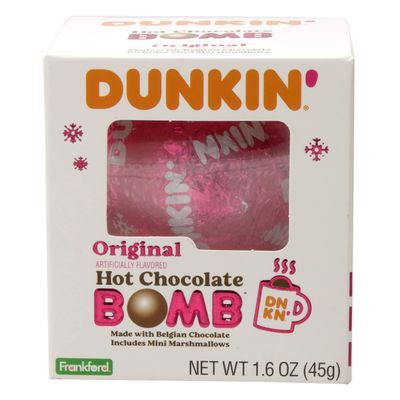 Dunkin&#39; Original Hot Chocolate Bomb, Melting Belgian Milk Chocolate Ball Filled with Mini Marshmallows, Hot Cocoa Treat, 1.6 ounce by Frankford Candy