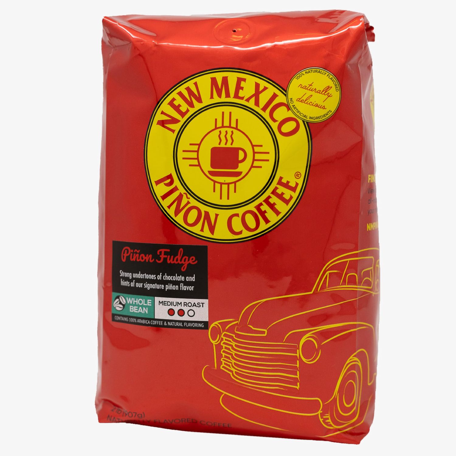 New Mexico Pion Whole Bean Coffee Medium Roast 100% Brazilian Arabica Beans - Pion Fudge Naturally Chocolate Nutty &amp; Smooth Flavored Coffee Beans - 2 Lb Bag