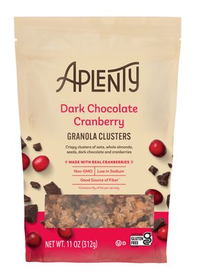 Amazon Brand, Aplenty Dark Chocolate Cranberry Granola Clusters, 11 Oz