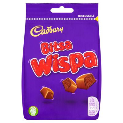 Original Cadbury Bitsa Wispa Chocolate Bag Candy Imported From The UK England The Very Best Of British Candy Delicious Mini Bites Of Wispa Perfect For Sharing &amp; Nibbling