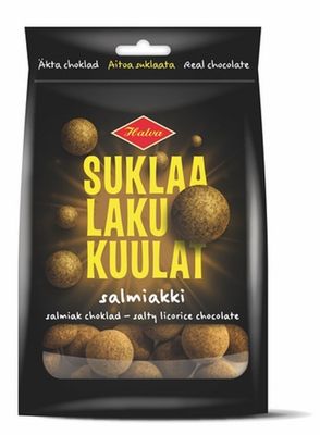 Halva Suklaalakukuulat - Salmiakki - Original - Finnish - Salty Licorice - Chocolate - Candy - Sweets - Bag 140g