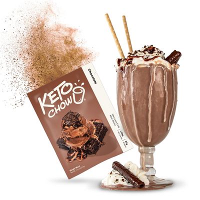 Keto Chow Chocolate | Keto Meal Replacement Shake Powder | Nutritionally Complete | Low Carb | Delicious Easy Meal Substitute | Protein Rich You Choose The Fat | Single Meal Sample