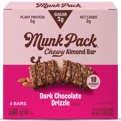 Munk Pack Keto Granola Bar Dark Chocolate Cocoa, 1.12 Oz, 4 Ct