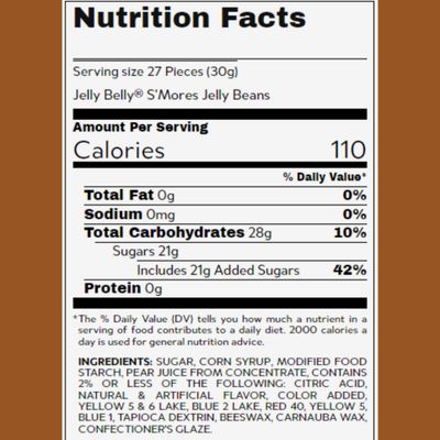 Smores Jelly Beans, Soft and Chewy Snacks, Marshmallow, Chocolate and Graham Cracker Flavored Candies, 3.5 Ounces (Pack of 2) with Lollipop Swirl Sticker