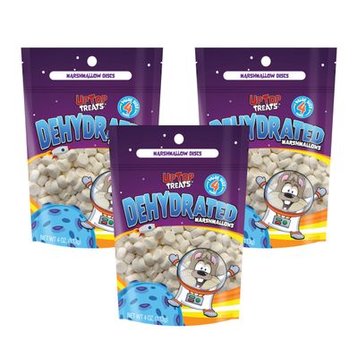 3 Pack - Disc Shape - Vanilla Dehydrated Marshmallows | Resealable Bulk Bag | For Hot Chocolate, Cereal, Ice Cream Topping, or Plain - (12oz Total)