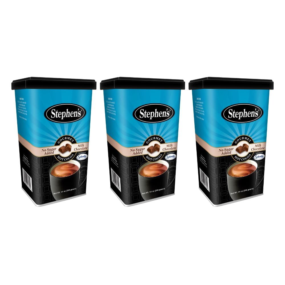 Stephen&#39;s Gourmet Hot Cocoa, No Sugar Added Milk Chocolate, 14 OZ (Pack of 3)