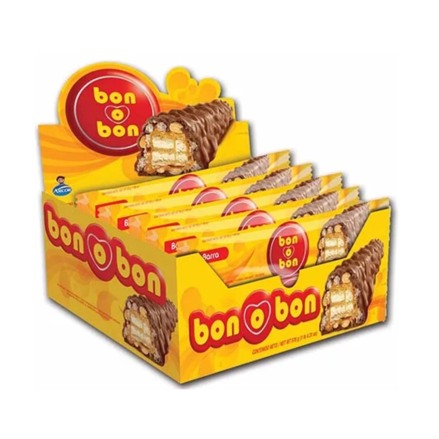 Bon o Bon Milk Chocolate Bars, Decadent Milk Chocolate Bars with a Creamy Peanut, Caramel &amp; Wafer Filling, 48g x 12 Bars