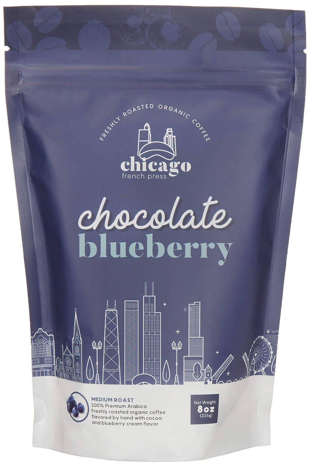 Chicago French Press - Chocolate Blueberry - Ground Coffee