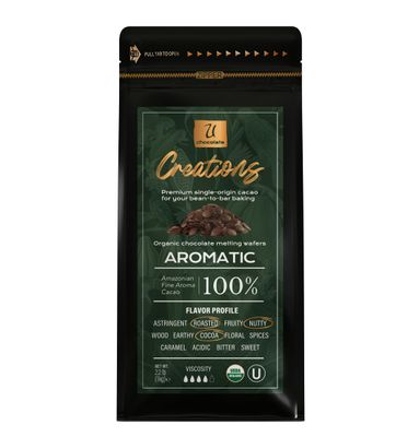 U Organic Dark Chocolate Melting Wafers, Fresh from our Farm - Baking, Dipping, Enrobing, Molding and Glazing (Creations 100% Aromatic, 2.2 Lb)