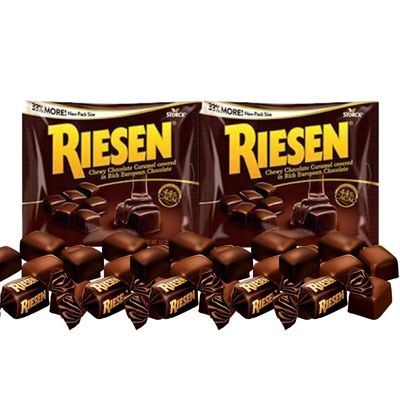 Riesen Chewy European Chocolate Covered Caramel Candies By Lyza&#39;s Sweets &amp; Treats (Pack of 2, 12 oz. Bag)