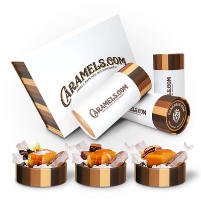 Caramels.com Caramel Cream Candy Gift Set - Butter Pecan, Chocolate Brownie, Sea Salt Vanilla (Pack of 3)