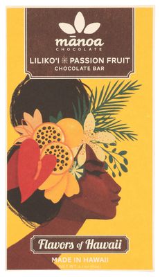 MANOA CHOCOLATE Liliko&#39;I Passion Fruit Chocolate Bar, 2.1 OZ