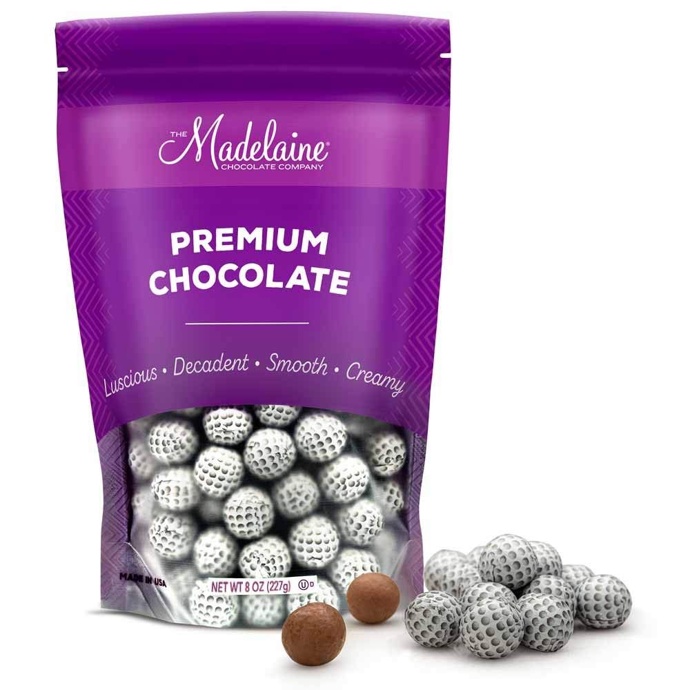Madelaine Solid Milk Chocolate Golf Ball Party Favors Wrapped In Italian Foil (1/2 LB)