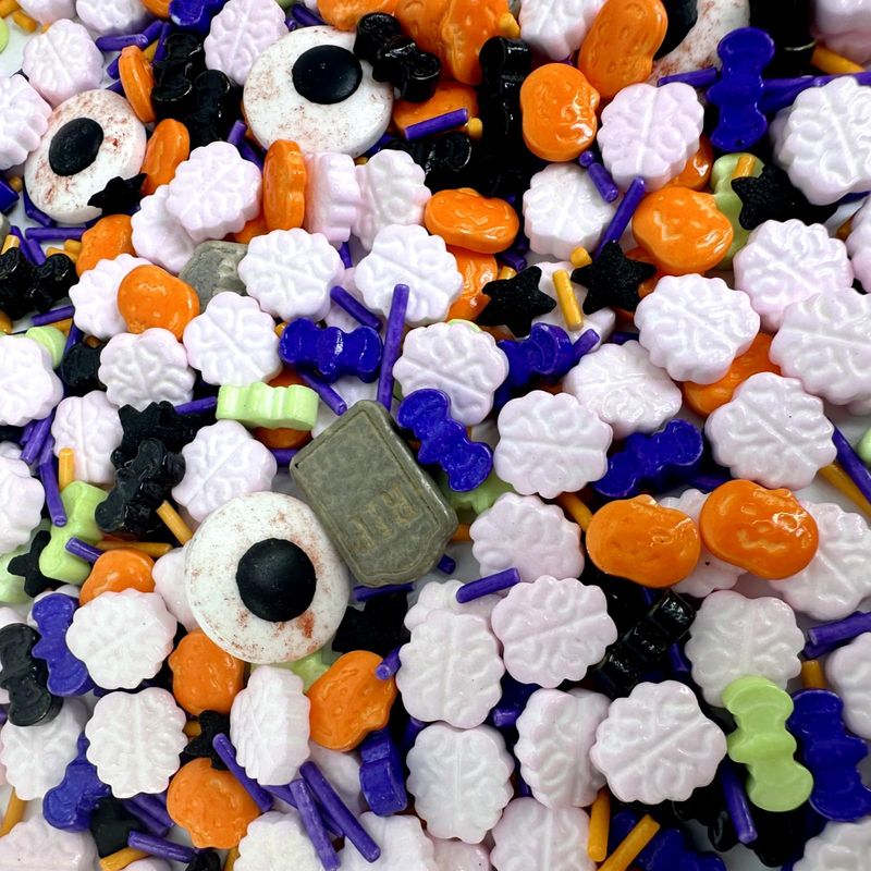 Halloween Confetti Sprinkles Bulk Tombstone Bat and Pumpkin for Cake Decorating, Edible Eye Themed Sprinkles for Cookie Decorating, Chocolate Desserts, Cupcakes, Ice Cream Decoration