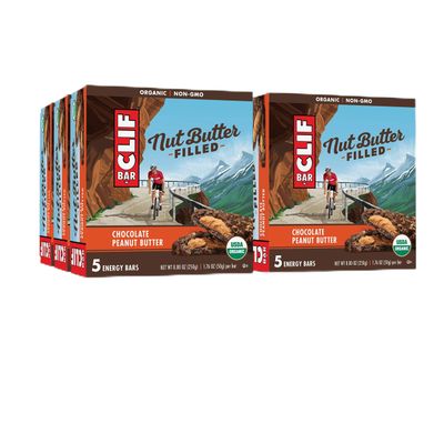 Clif Nut Butter Filled - Bulk Snack Bars - Chocolate Peanut Butter (6 Packs, 30 Total Snack Bars)