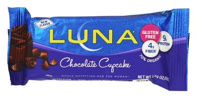 LUNA BAR - Gluten Free Snack Bars - Chocolate Cupcake -8g of protein - Non-GMO - Plant-Based Wholesome Snacking - On the Go Snacks (1.69 Ounce Snack Bars, 30 Count)