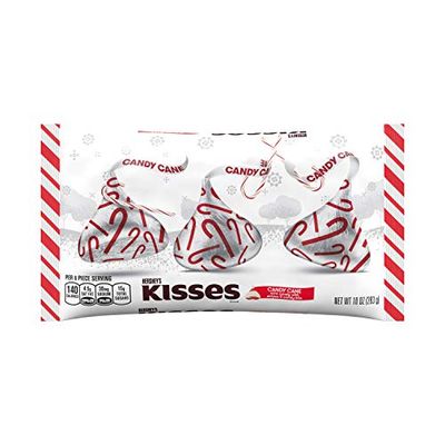 HERSHEY&#39;S Kisses Chocolate Hershey Candy Cane, Kisses, Mint, 10 Oz