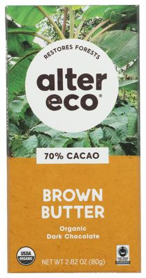 ALTER ECO CHOCOLATE BAR DARK BROWN BUTTER, 2.82OZ, 12PACK