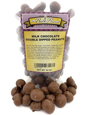 Milk Chocolate Double Dipped Peanuts, Bulk Size (1 lb. Resealable Zip Lock Stand Up Bag)