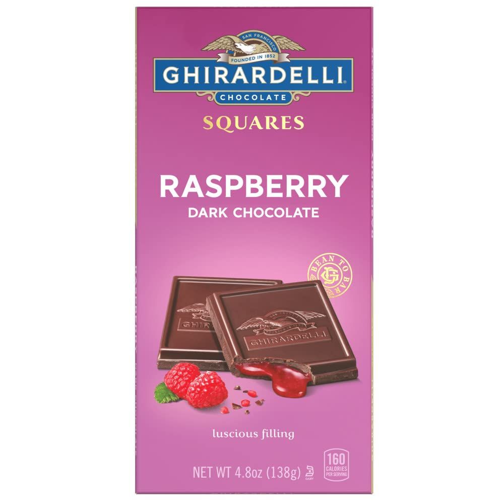 Ghirardelli Chocolate Company Raspberry Dark Chocolate Squares Bar - 4.8oz (Pack of 10)