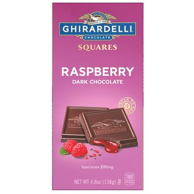 Ghirardelli Chocolate Company Raspberry Dark Chocolate Squares Bar - 4.8oz (Pack of 10)