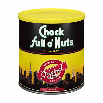 Chock Full oNuts Original Roast, Medium Roast Ground Coffee - Gourmet Coffee Beans - Smooth, Full-Bodied and Rich Coffee (30.5 Oz. Can)