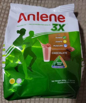 Anlene Chocolate Flavor with Collagen, High Vitamin B6 &amp; B12, C, D, E, High Protein, Magnesium, Zinc Reduced Fat Powdered Milk Drink 300g