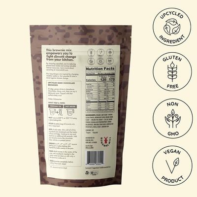 Renewal Mill Dark Chocolate Brownie Mix 18 oz, Gluten-Free, Vegan, Non-GMO, Upcycled Ingredients I Easy to Make in One Bowl, Only Requires Oil and Water, Kid-Friendly | Packaging May Vary