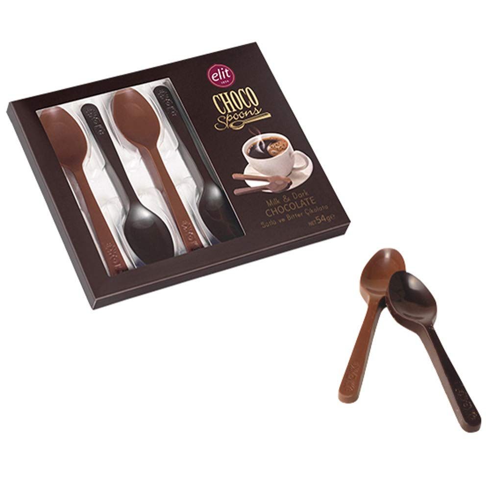 ELIT 1924 Chocolate 6 Spoons (Milk &amp; Dark Chocolate) 54g Turkey Import