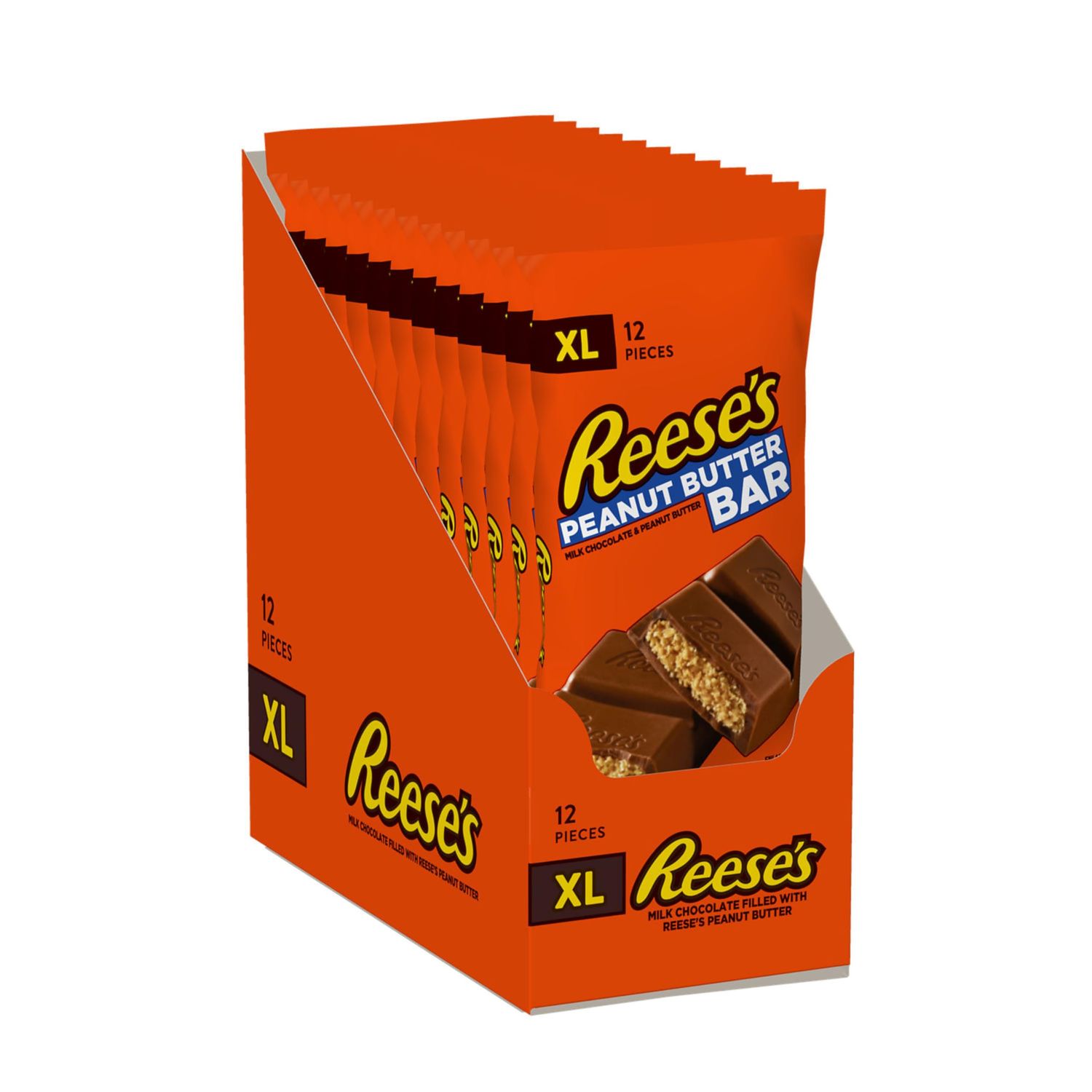 REESE&#39;S Milk Chocolate Peanut Butter XL, Candy Bars, 4.25 oz (12 Count, 12 Pieces)