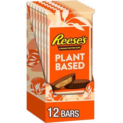 REESE&#39;S Plant Based Oat Chocolate Confection Peanut Butter Cups, Candy Packs, 1.4 oz (12 Count)