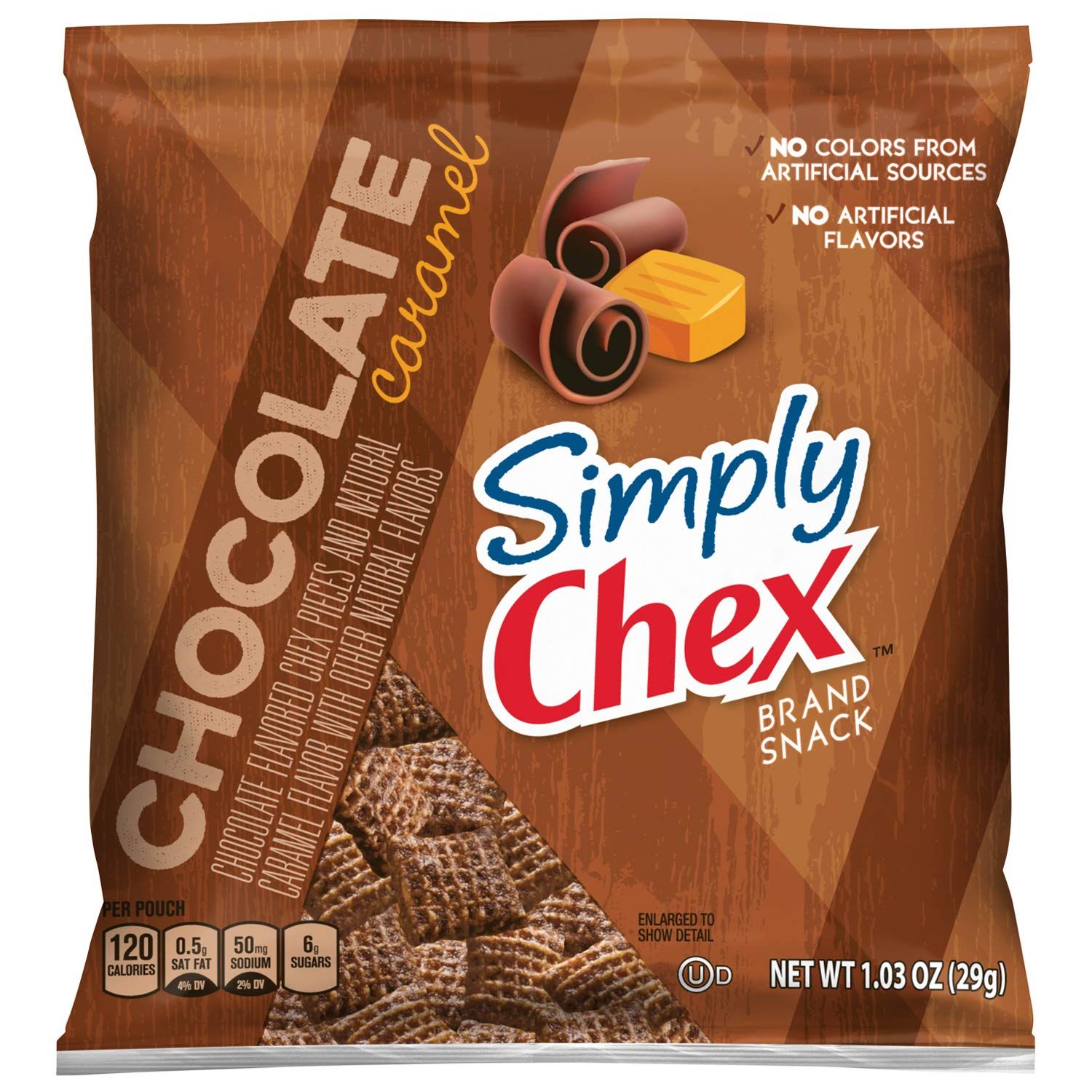 Simply Chex Mix, Chocolate Caramel, 1.03 Oz, (Pack of 60)