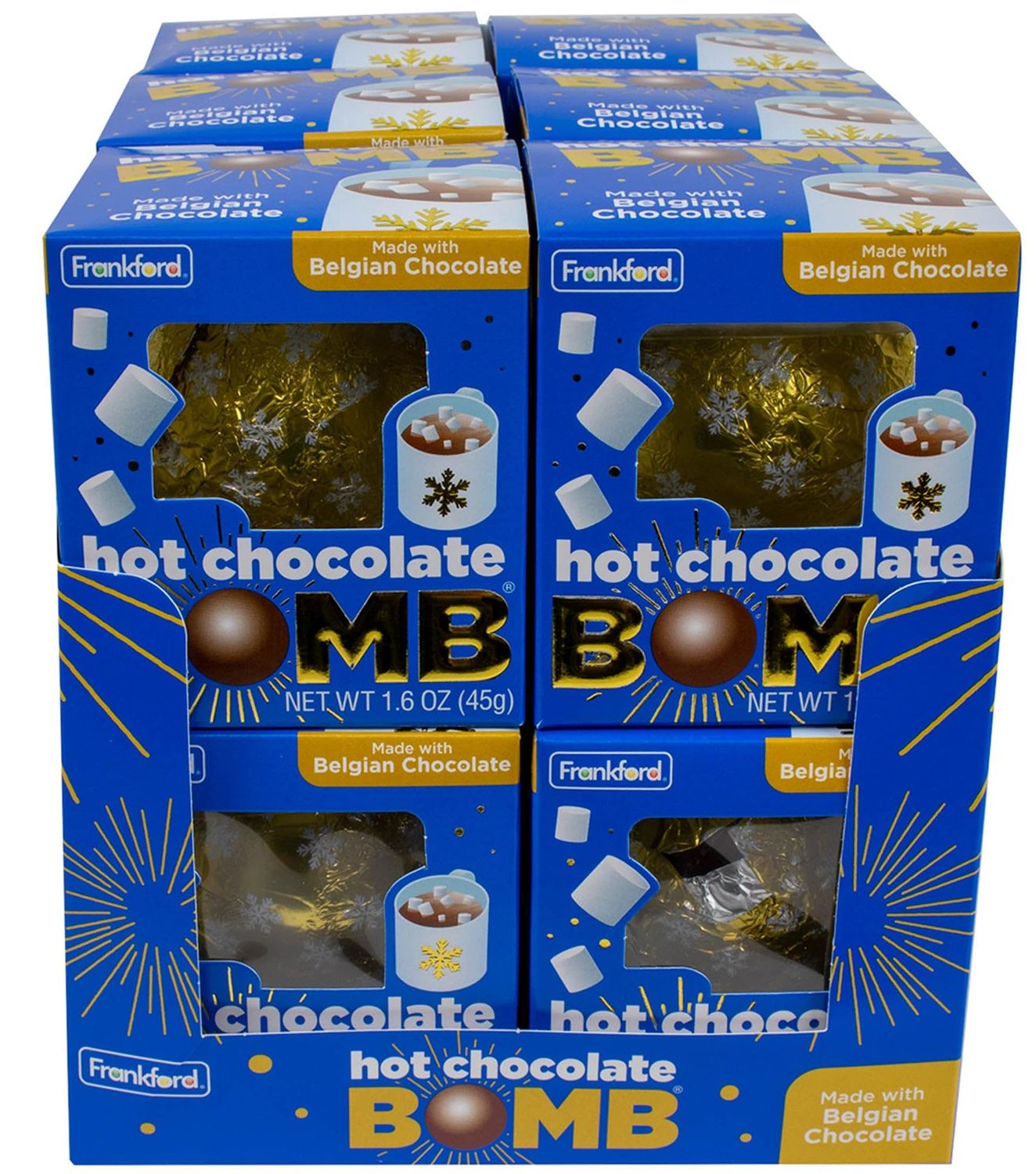 Frankford Original Hot Chocolate BOMB, 12 Pack, Hot Cocoa Melting Ball, Bulk Stocking Stuffers and Christmas Gifts, by Frankford Candy