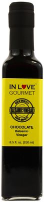 In Love Gourmet Chocolate Balsamic Vinegar 250ML/8.5oz Great on Strawberries and Fruit Salads, Amazing on Grilled Steaks and Chicken