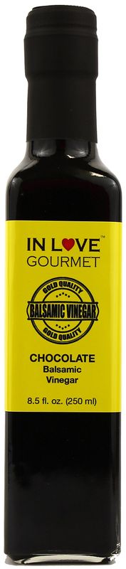 In Love Gourmet Chocolate Balsamic Vinegar 250ML/8.5oz Great on Strawberries and Fruit Salads, Amazing on Grilled Steaks and Chicken
