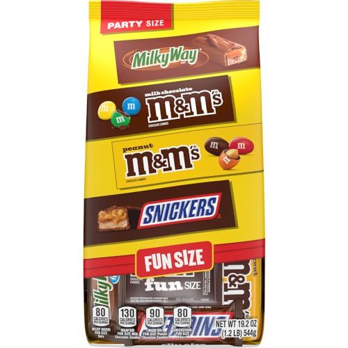 M&amp;M'S, SNICKERS &amp; MILKY WAY Fun Size Chocolate Christmas Candy Stocking Stuffers, 19.2 Oz Bulk Bag