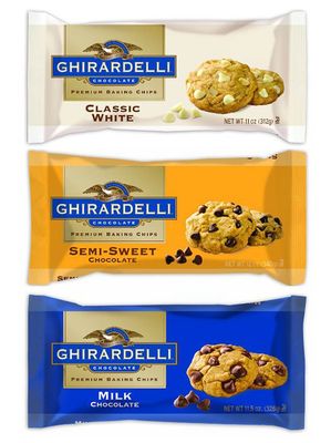 Ghirardelli Chocolate Premium Baking Chips Bundle: 1 Bag Each of Semi-sweet Chocolate Chips, Milk Chocolate Chips &amp; White Chocolate Chips
