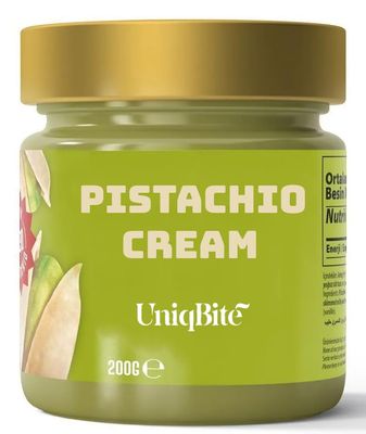 UNIQBITE Pistachio Cream, Natural Sweet Pistachio Butter Spread Paste for Dubai Chocolate Bar, No Palm-Oil, 7.3 oz (200g)