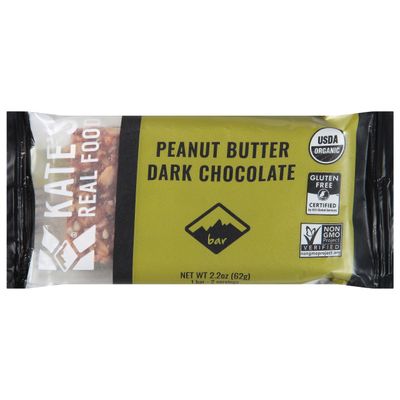 KATES REAL FOOD Organic Peanut Butter Dark Chocolate Grizzly Bar, 2.2 OZ