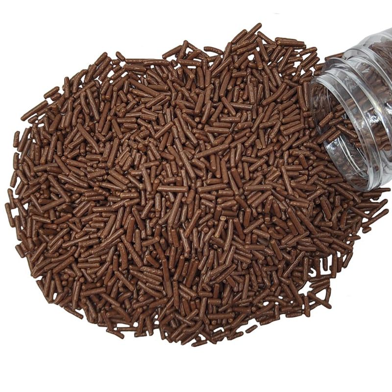 Homankit Chocolate Jimmies Sprinkles Edible Sprinkle Candy Soft Jimmies Toppings for Ice Cream, Cupcake, Cake, Cookie, Dessert Decorating 2.75 Ounces