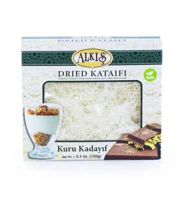 Kataifi, Premium Dried Kataifi 5.3 oz. (150 gr), Ingredient of Dubai Chocolate, Knafeh, Shredded Fillo Dough, Phyllo Dough