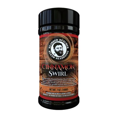 Bearded Butcher Blend Cinnamon Swirl Seasoning, 7oz - Cinnamon Swirl Flavor, Perfect for Seasoning Desserts, Coffee, Eggnog, Hot Chocolate, Cinnamon Rolls, French Toast, Ice Cream, and More! No MSG